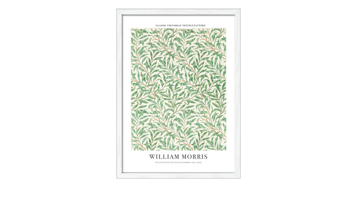 Pro-Art Rahmenbild Morris Willow Bough 55x75cm: grün/brauner botanischer Druck in Holzwerkstoffrahmen mit Glas.