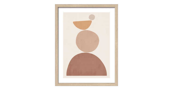 Pro-Art Rahmenbild Shapes of the Earth 33x43 cm: mehrfarbig abstrakte Geometrie im Holzwerkstoffrahmen, weißer Hintergrund.