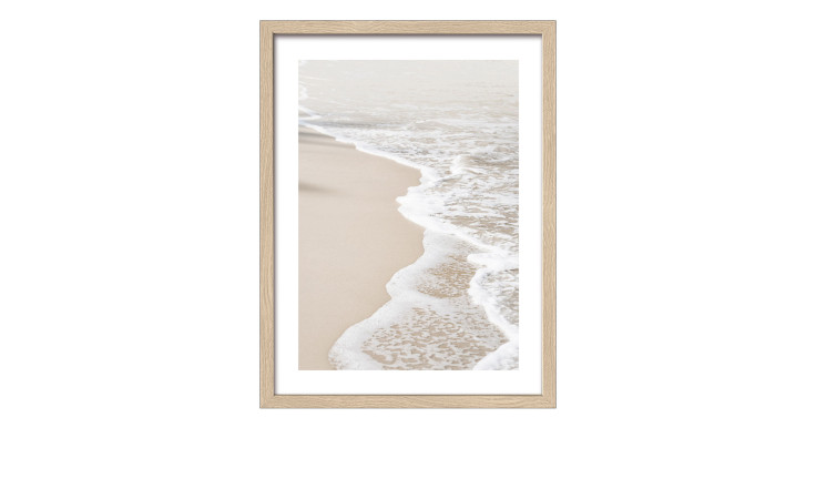 Pro-Art Rahmenbild Sea Mood 33 x 43 cm: Sanfte Meereswellen in neutralen Tönen, Rahmen aus Holzwerkstoff, Glasfront für ruhiges Dekor.