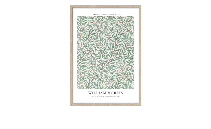 Pro-Art Rahmenbild Morris Classic Pattern, 75 x 100 cm - gerahmter MDF-Druck mit grünem Blättermuster.