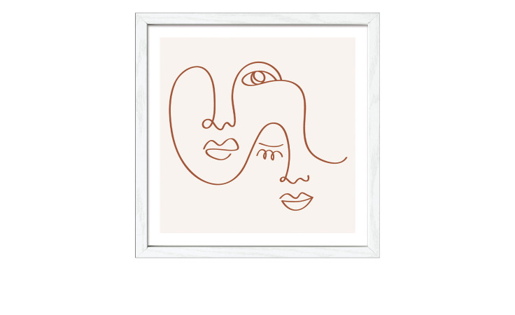 Pro-Art Rahmenbild Lines And Shapes XI 28x28 cm: minimalistische braune Linienbilder, gerahmt mit MDF und Glas.