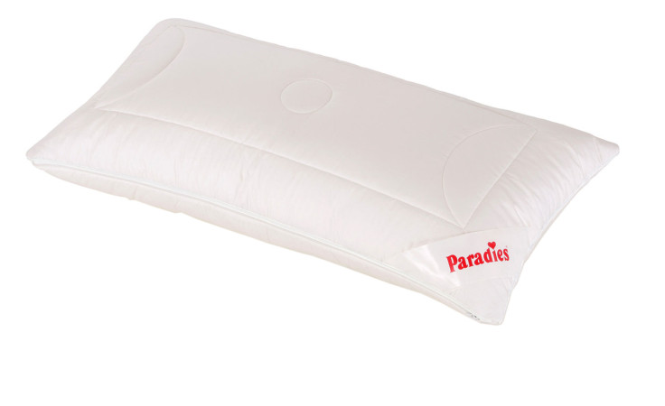 Softy Bio Duett Plus Kissen 40x80 cm mit abgesteppten Mustern, Paradies-Tag, und weicher Kunstfaserfüllung.