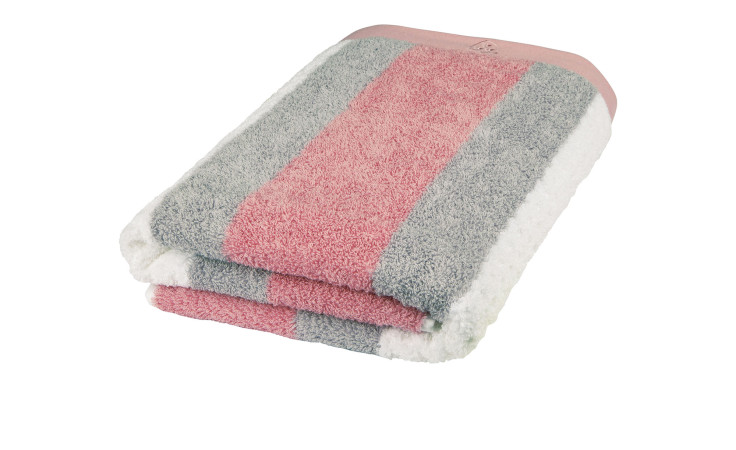 Duschtuch Harmony 70 x 140 cm in altrosa mit Streifen.