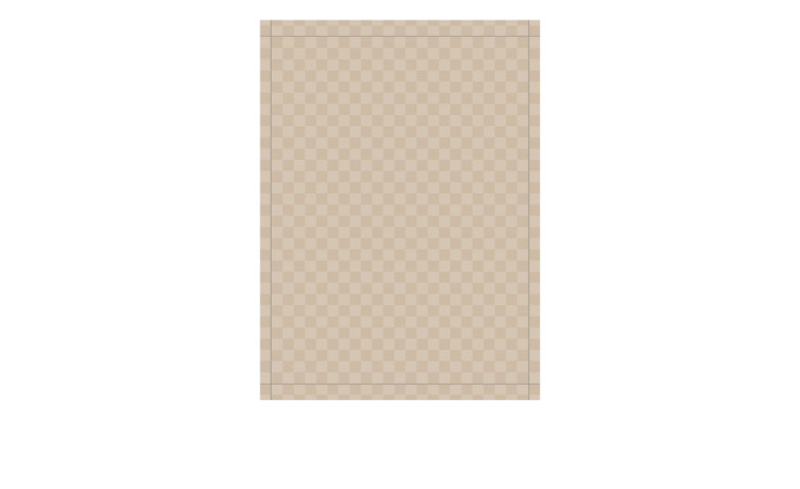 Ein vertikales, rechteckiges Ross Geschirrtuch 50 x 70 cm in hellbraun karierter Naturfaser auf weißem Grund.