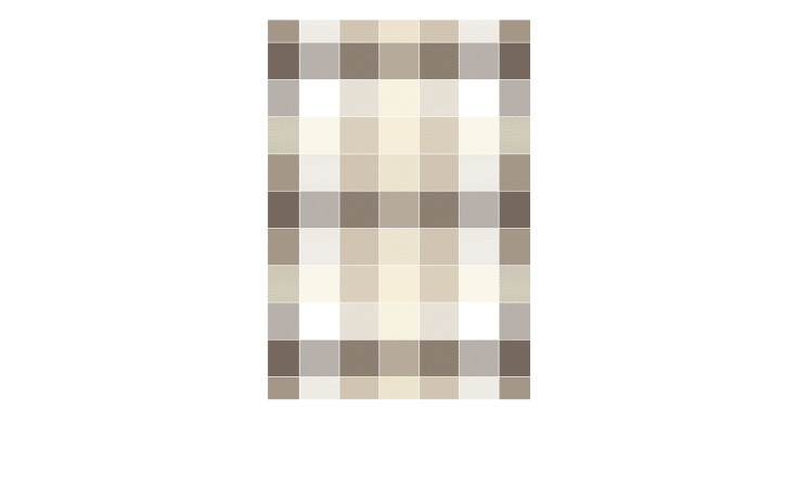 Ross Geschirrtuch 45 x 65 cm mit einem vertikalen Karomuster in Beige, Creme, Taupe und Hellbraun.