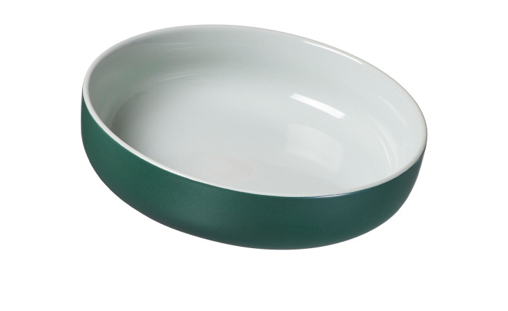 Schale Jasper mit dem Durchmesser von ca. 19 cm und in der Farbe Grün und Weiß. 