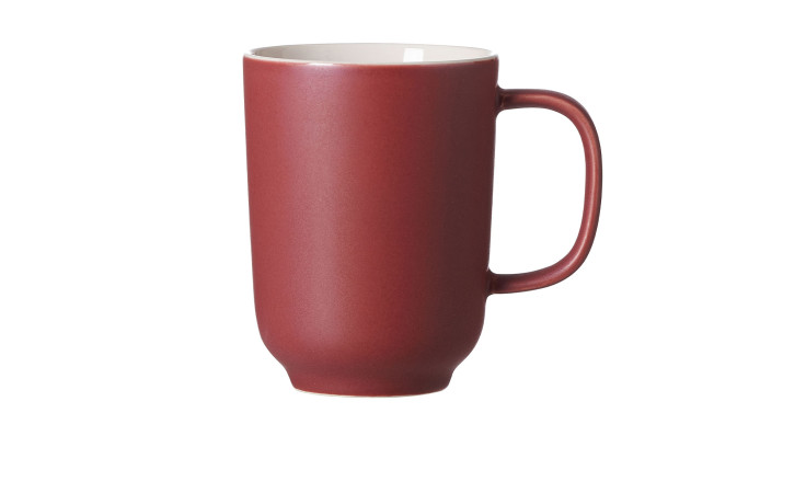 Kaffeebecher namens Jasper in der Farbe Rot, Weiß und mit einem Fassungsvermögen von ca. 285 ml.