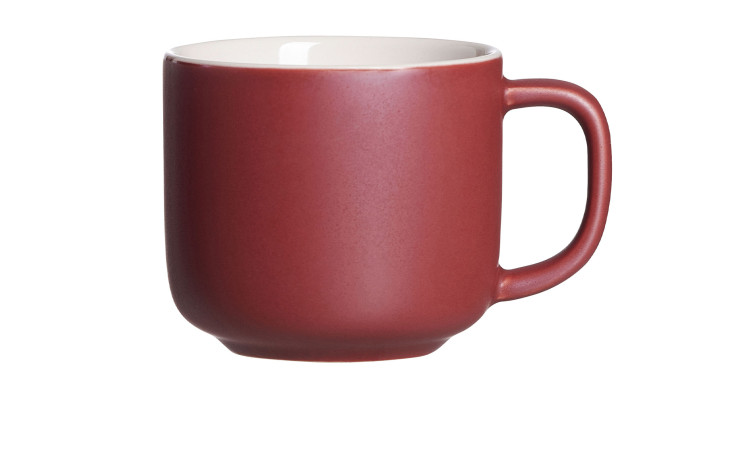 Kaffeeobere Jasper in Rot, Weiß und mit ca. 240 ml befüllbar.
