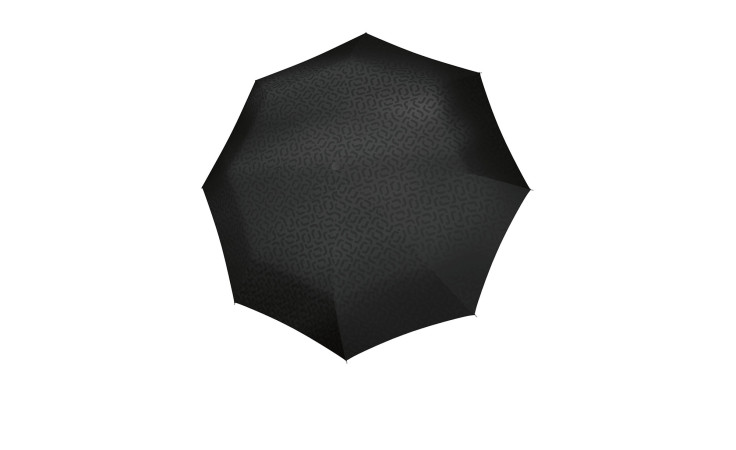Reisenthel Regenschirm Umbrella Pocket Duomatic in schwarz mit Signature Hot Print, hergestellt aus recyceltem Polyester.