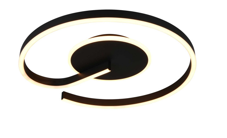 Moderne LED-Deckenleuchte Calle 50 cm von Reality in Schwarz mit weißem Rand, Leuchtmittel inklusive.