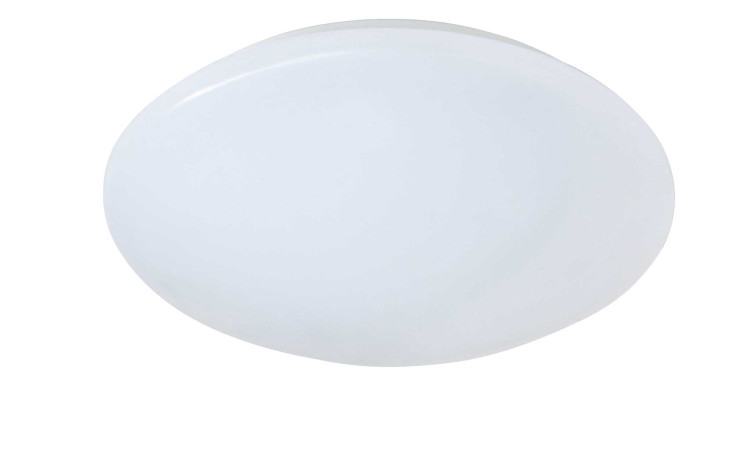Die LED-Deckenleuchte Putz II 27 cm von Reality aus Kunststoff vor weißem Hintergrund.