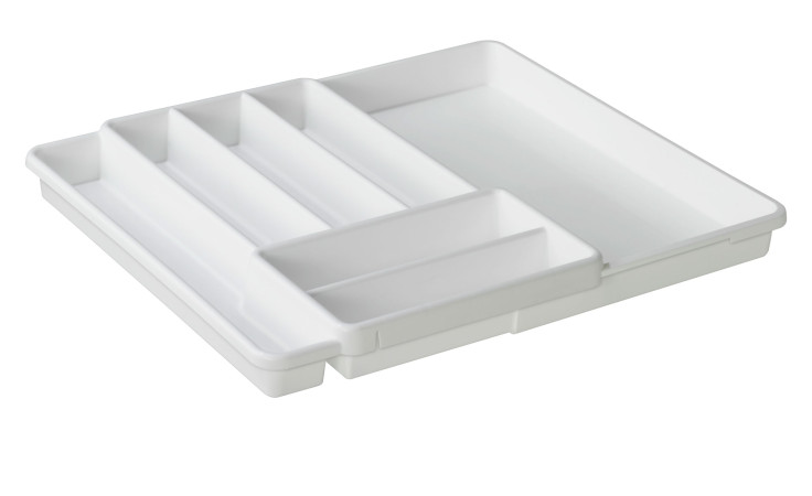 Besteckkasten Domino 40 x 34 x 5 cm aus weißem Kunststoff.