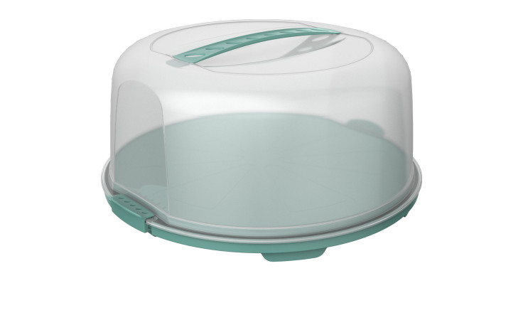 Tortenglocke Fresh aus transparentem und grünen Kunststoff.