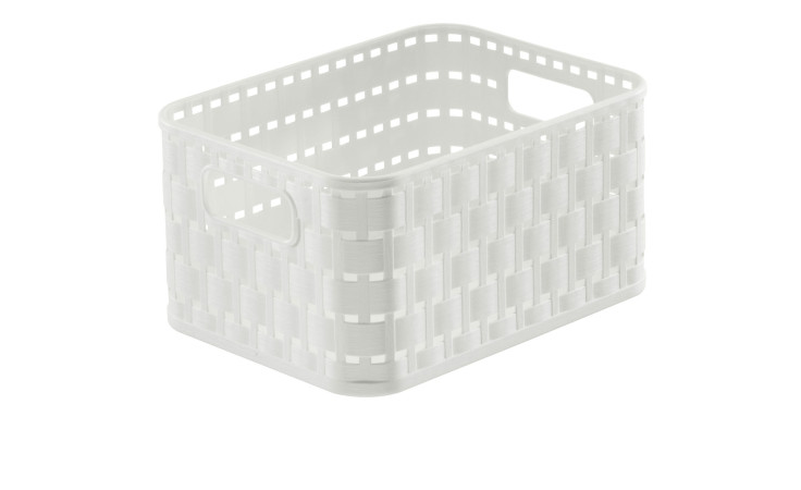 Korb Country A6 2 l aus weißem Kunststoff.