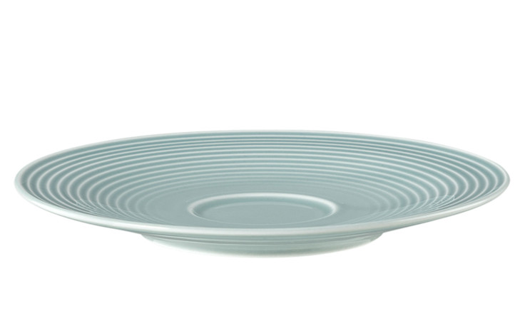 Kombi-Untertasse Beat 16,7 cm aus Porzellan in Arktisblau.