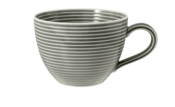 Kaffeetasse Beat 260 ml aus Porzellan in Perlgrau.