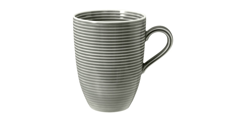 Henkelbecher Beat 350 ml aus Porzellan in Perlgrau.