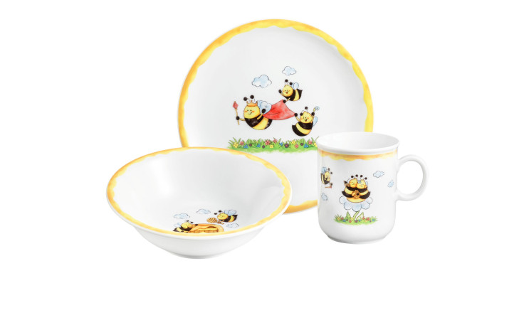 Kinder-Set mit Bienenmotiv bestehend aus 3 Teilen.