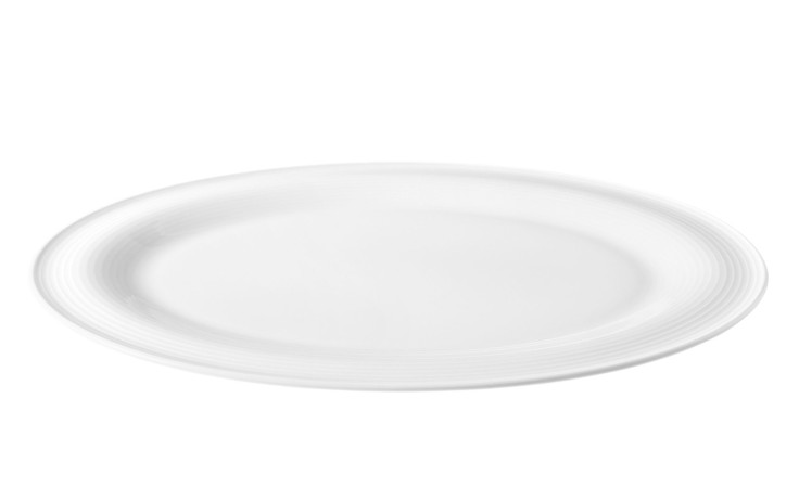 Servierplatte Beat 28 x 35,3 cm aus weißem Porzellan.