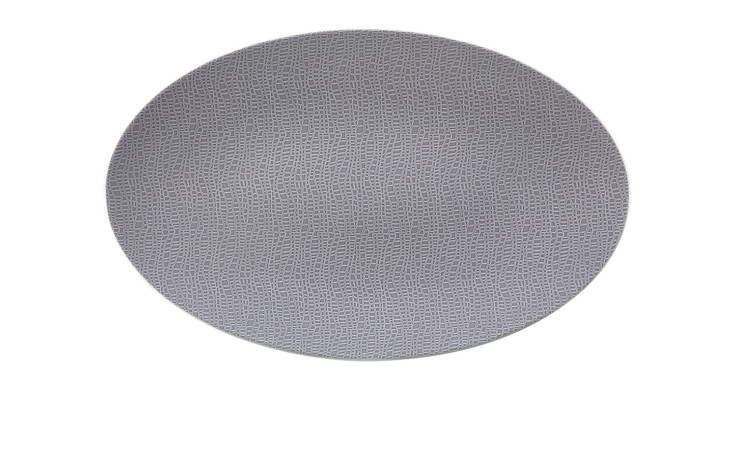 Servierplatte Life 40,3 cm aus grauem Porzellan.