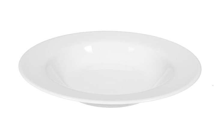 Suppenteller Rondo/Liane 22,3 cm aus weißem Porzellan.