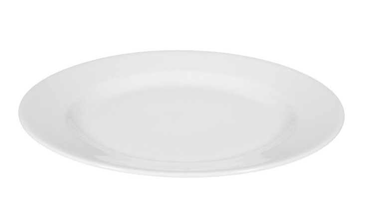 Frühstücksteller Rondo/Liane 20 cm aus weißem Porzellan.
