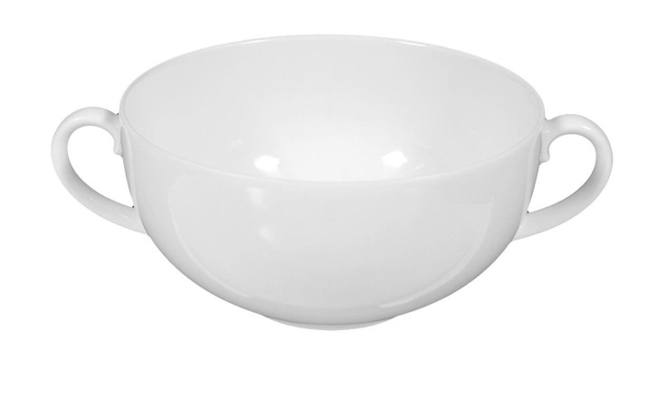 Suppentasse Rondo/Liane aus weißem Porzellan.
