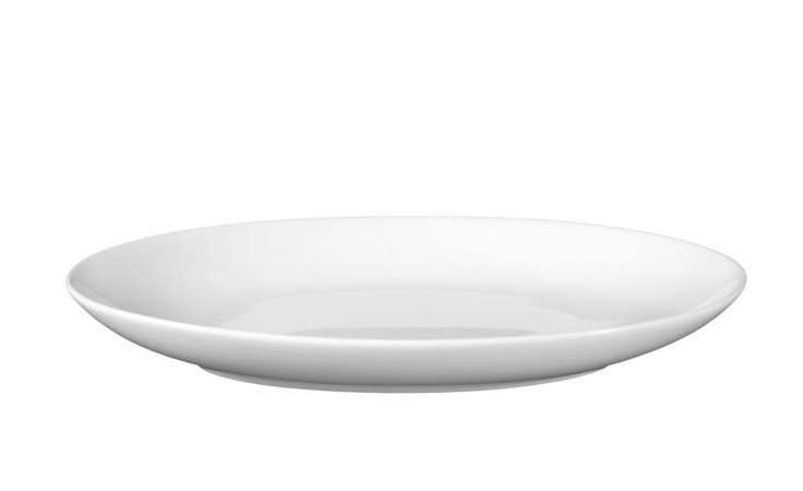 Servierplatte Rondo/Liane 24,1 cm aus weißem Porzellan.