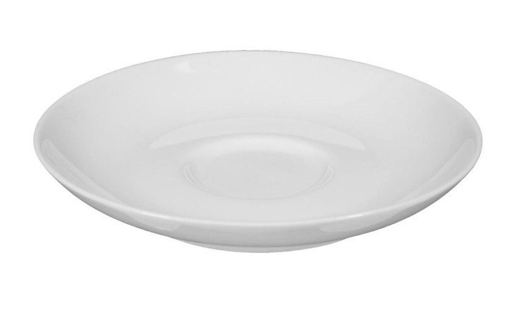 Espressountertasse Rondo/Liane 11,9 cm aus weißem Porzellan.