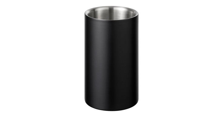 Flaschenkühler Easy 19,5 cm aus Edelstahl innen in silber, aussen in schwarz.