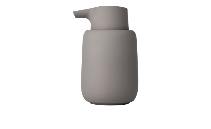 Seifenspender Sono 250 ml aus Keramik, Kunststoff und Silikon in braun / grau.