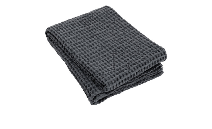 Badetuch Caro 70 x 140 cm aus Baumwolle in grau.