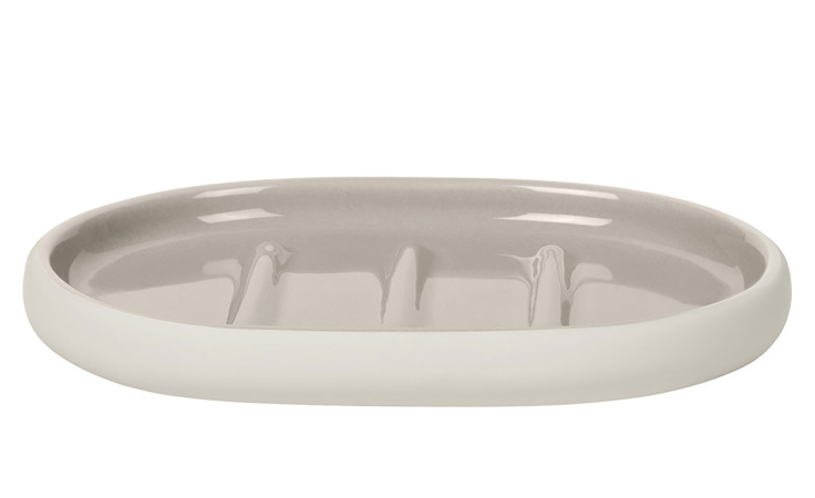 Seifenschale Sono 10 x 13 cm aus Keramik in beige.