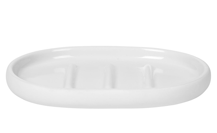 Seifenschale Sono 10 x 13 cm aus Keramik in weiß.