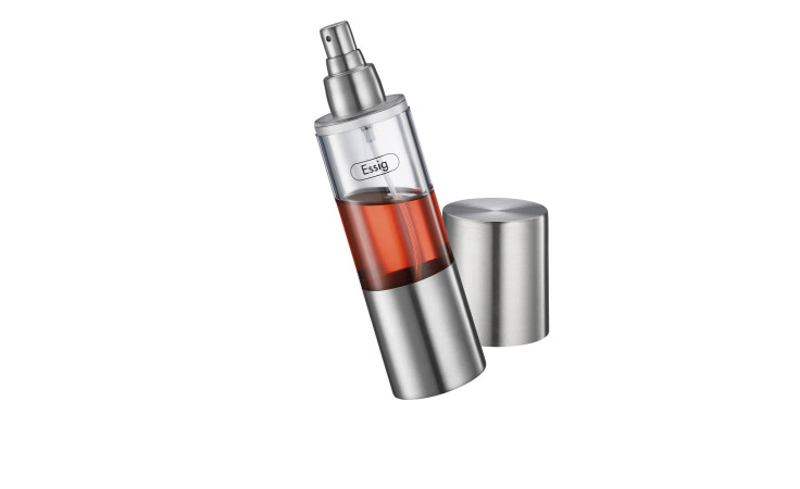 Essigsprüher Trattoria durchsichtig aus silberfarbenen Edelstahl