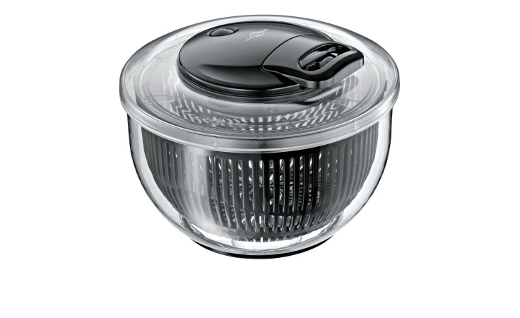 Salatschleuder Turbo in schwarz-transparent 5 ltr aus Kunststoff