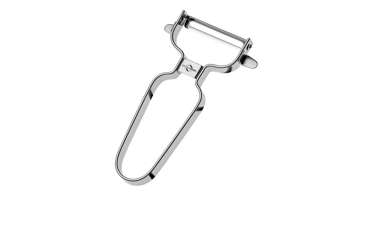 Gemüseschäler in Edelstahl silber mit einer Länge von ca. 12 cm