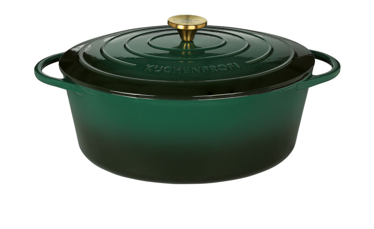 Bratentopf Provence 33 cm in grün, Form oval