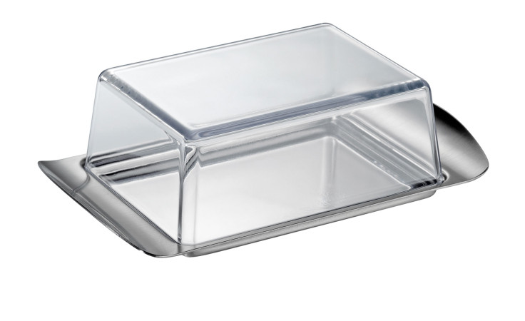 Butterdose Compact aus Edelstahl und Acryl