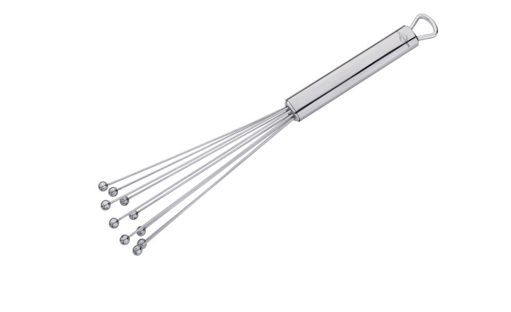 Der Kugel-Schneebesen Parma 28,5 cm von Küchenprofi: Edelstahl-Whisk mit langem Griff und acht Kugeldrähten.