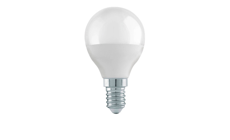 Das LED-Leuchtmittel 110177 E14, weiß, modern, Kunststoff, Effizienzklasse F auf weißem Hintergrund.