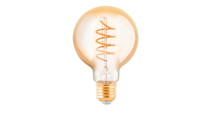 Das LED-Leuchtmittel 110079 E27 verfügt über einen sichtbaren Spiralglühfaden, Vintage-Stil, Glas Leuchtmittel inklusive.