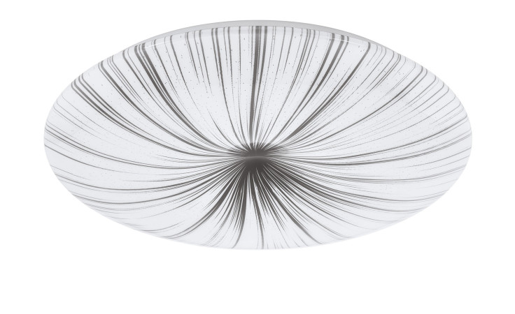 LED-Deckenleuchte Nieves 51 cm, weiß-silber, Metall, mit schwarzen strahlenförmigen Linien.