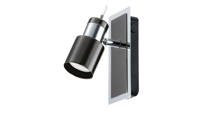 Der Spot Davida 1 16,5 cm ist ein moderner Wandstrahler in silberfarben und chrom mit einem verstellbaren Kopf.