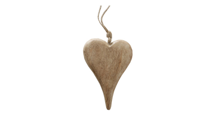 Der Boltze Herzhänger Serafina 20 cm ist ein braunes herzförmiges Ornament mit Schnur, ideal für charmante Dekorationen.