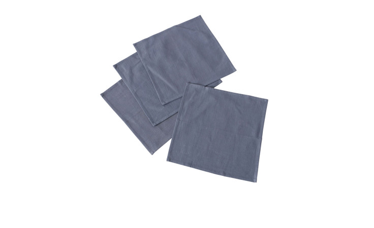 Servietten-Set 40 x 40 cm 4-tlg. in dunkelgrau aus Baumwolle