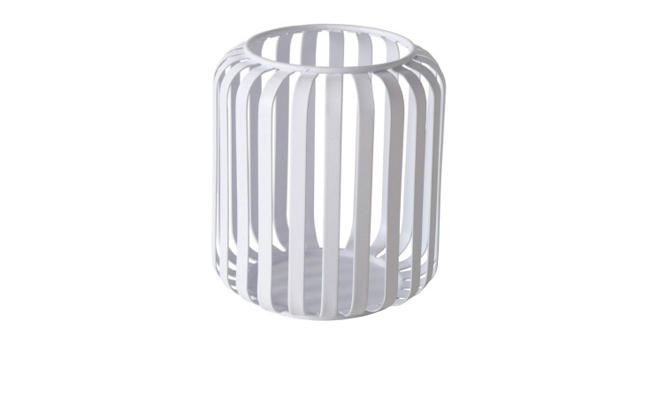 Windlicht Viki 12 cm in weiß aus Eisen