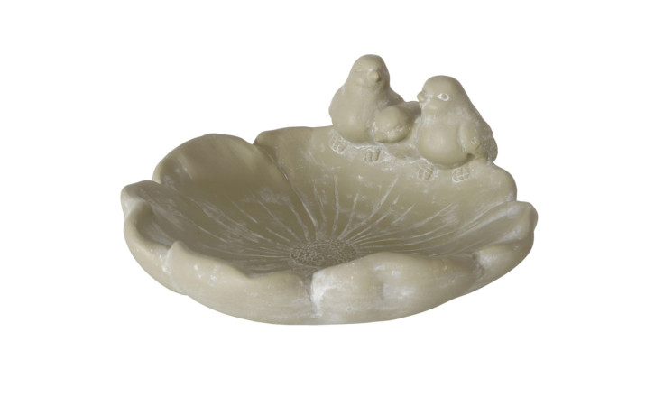 Vogeltränke Blumilo 26 cm in grau mit Vögelchen