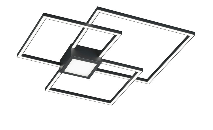 Trio LED-Deckenleuchte Hydra: Moderne anthrazitfarbene Deckenleuchte mit sich kreuzenden Rahmen, Leuchtmittel inklusive.