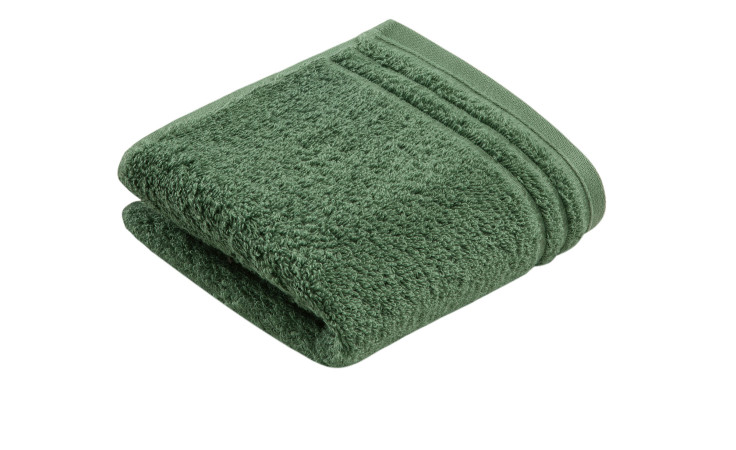 Vossen Gästetuch Vienna Style Supersoft 30x50 cm Badetuch gefaltet auf weißem Hintergrund.